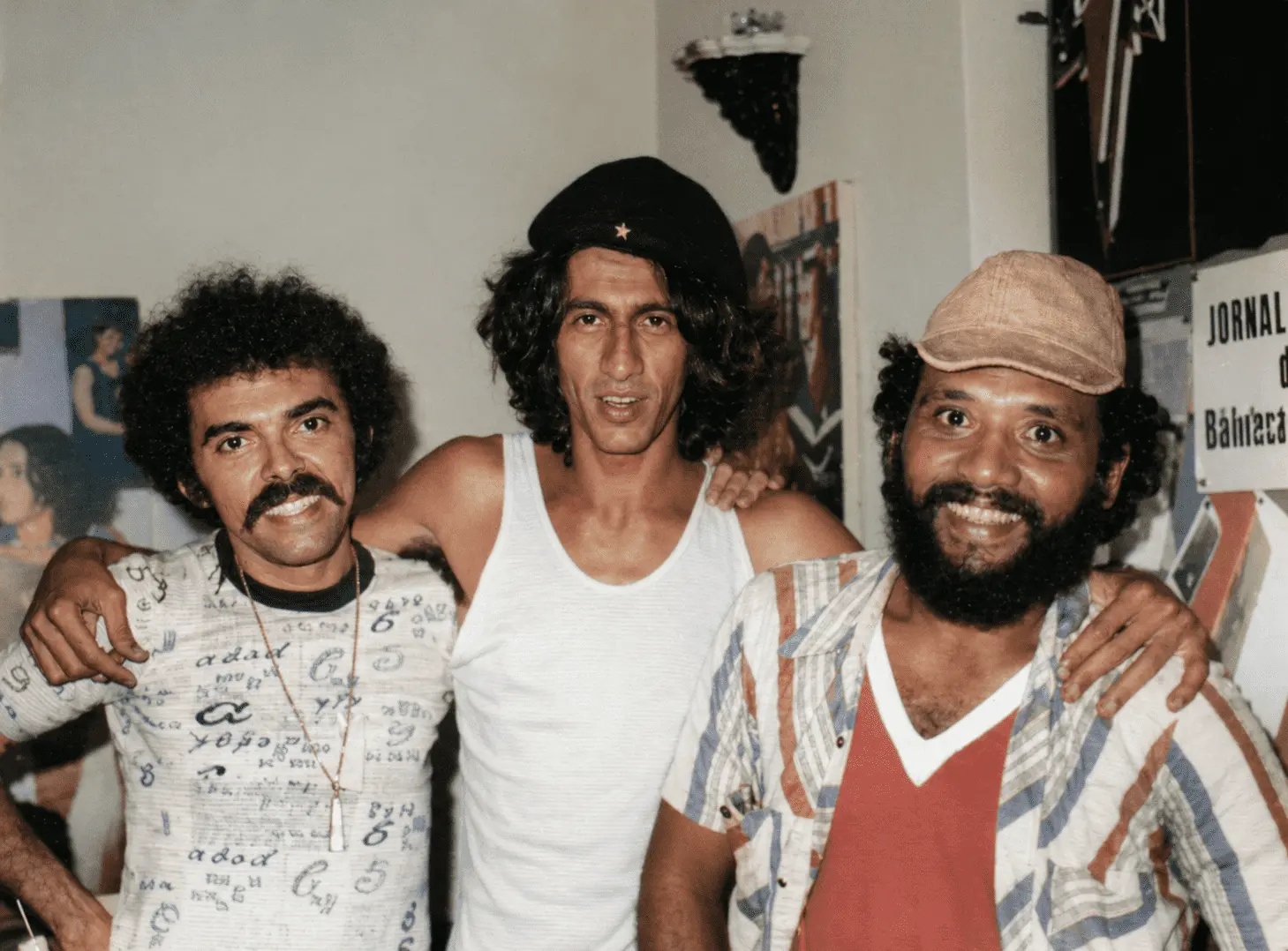 Evento com presença de Jorge Mello, Fagner e Wilson Cirino no final dos anoa 1970.