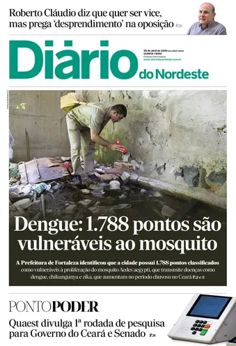 Capa da Edição do dia do jornal Diário do Nordeste