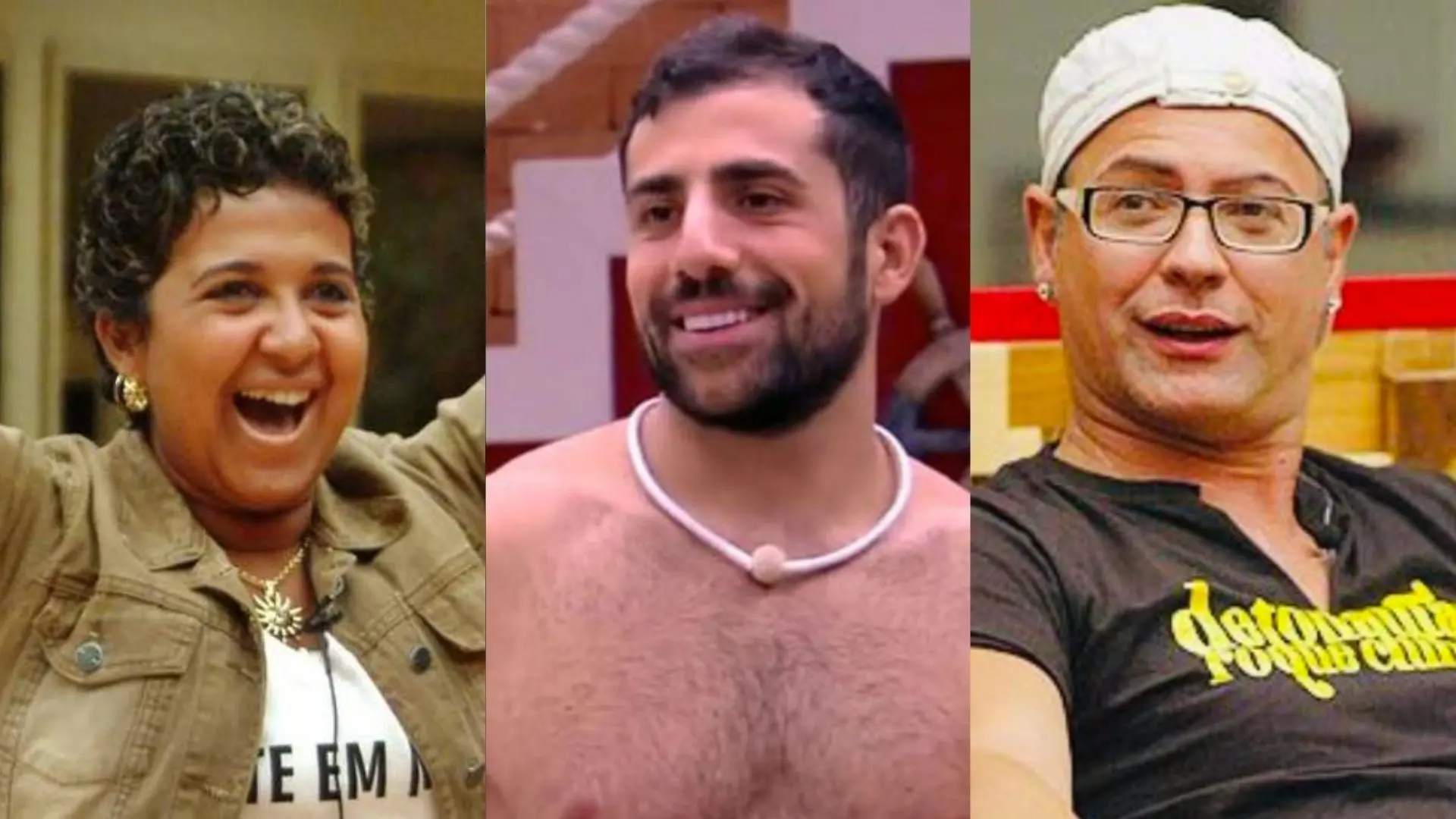 Imagem com três homens e uma mulher sorrindo, em ambiente interno. Foto representa diversidade e alegria, ideal para conteúdos de entretenimento e cultura brasileira.