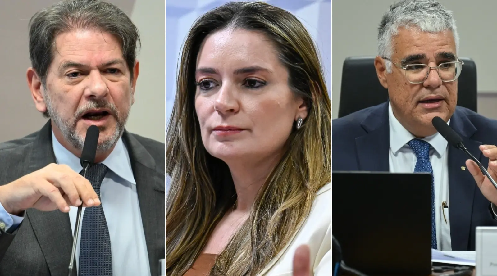 Da esquerda para a direita: Cid Gomes, Augusta Brito e Eduardo Girão.