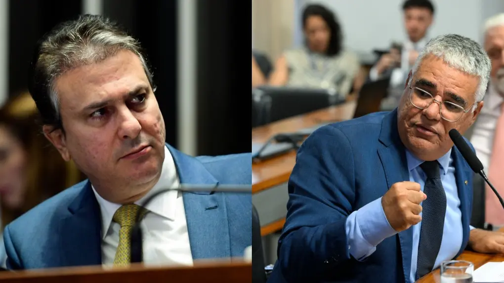 Da esquerda para a direita: Camilo Santana e Eduardo Girão. Imagem usada em matéria sobre como votaram na PL da dosimetria.