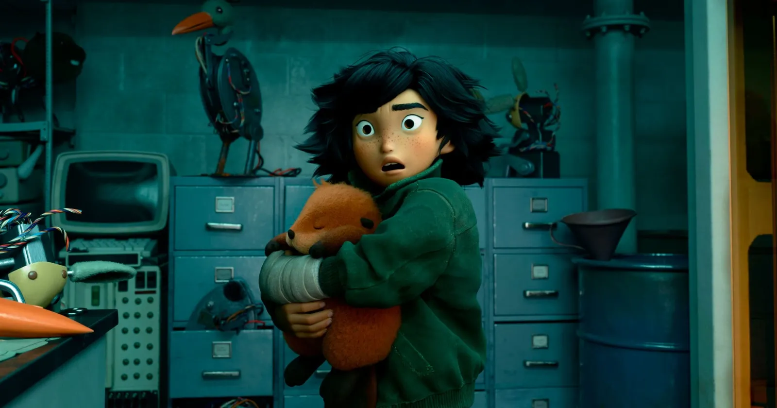 Em Cara de um, Focinho de outro, a protagonista Mabel transfere sua consciência para um castor robótico super-realista.