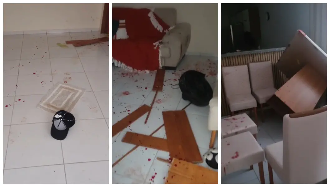 Casa destruída pelo agressor.