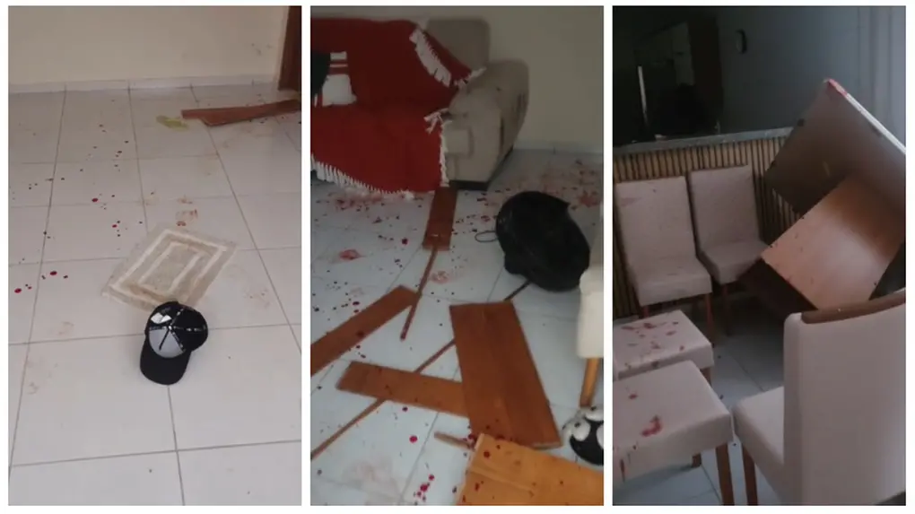 Casa destruída pelo agressor.