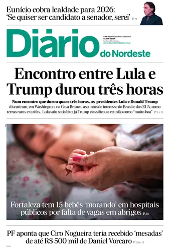 Capa da Edição do dia do jornal Diário do Nordeste