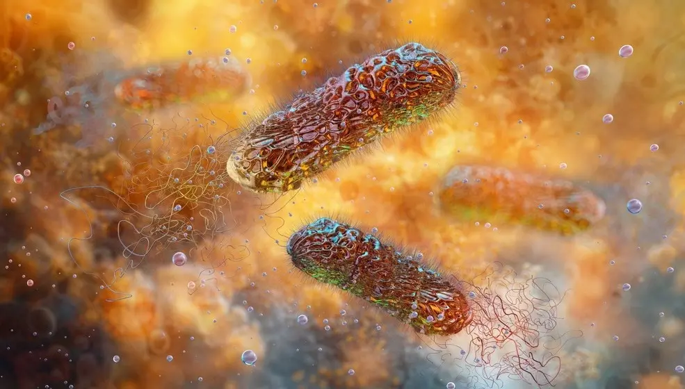 Representação gráfica da bactéria pseudomonas aeruginosa.