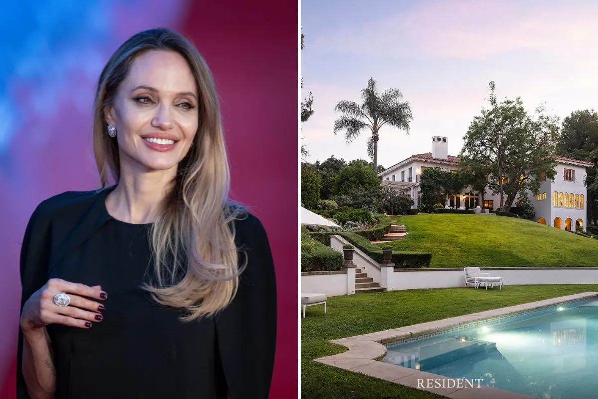 Imagem da mansão de Angelina Jolie para matéria sobre venda do imóvel.