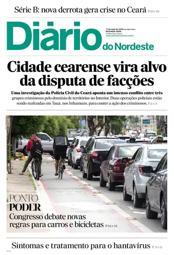 Capa da Edição do dia do jornal Diário do Nordeste