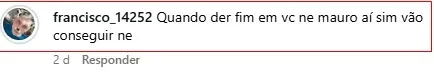 O comentário foi feito no ano passado.