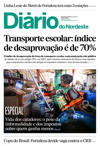 Capa da Edição do dia do jornal Diário do Nordeste