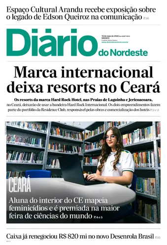 Capa da Edição do dia do jornal Diário do Nordeste