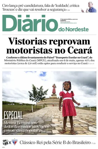 Capa da Edição do dia do jornal Diário do Nordeste