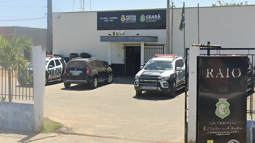 Sede do 34° Batalhão da PM em Icó (CE), local onde miliatar agrediu superior.