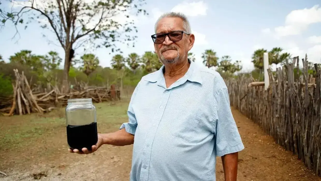 seu sidronio, dono de sitio onde foi encontrado petroleo cru confirmado pela ANP.