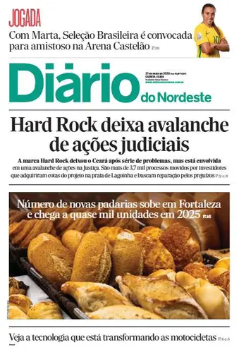 Capa da Edição do dia do jornal Diário do Nordeste