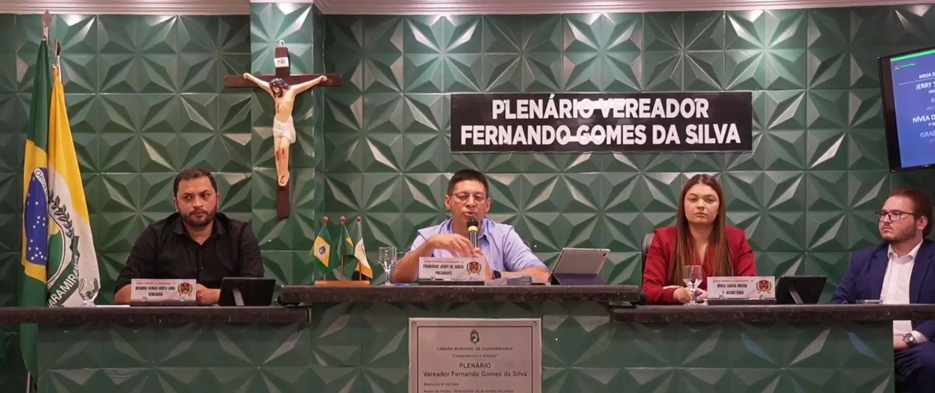 Foto do plenário da Câmara Municipal de Guaramiranga.