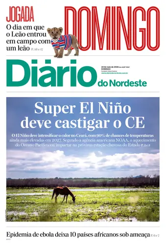 Capa da Edição do dia do jornal Diário do Nordeste
