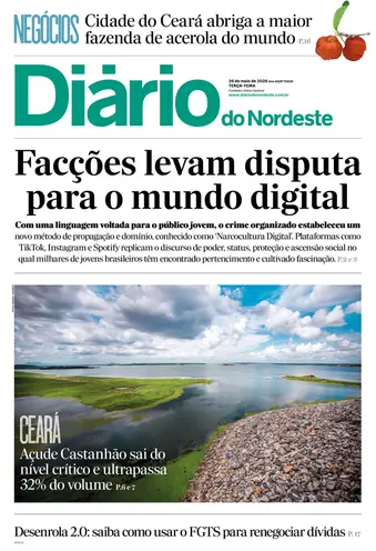 Capa da Edição do dia do jornal Diário do Nordeste