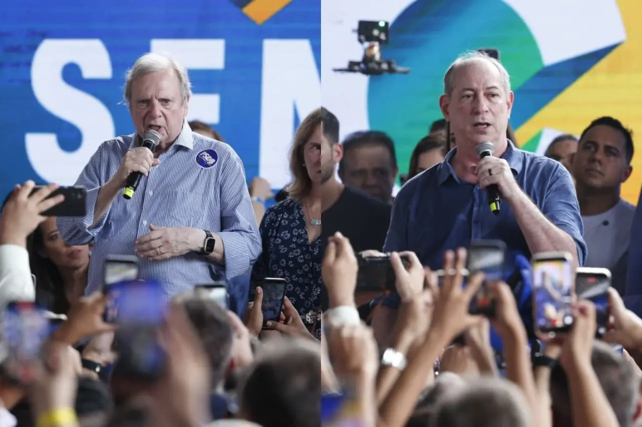 Fotomontagem de Tasso Jereissati e Ciro Gomes.