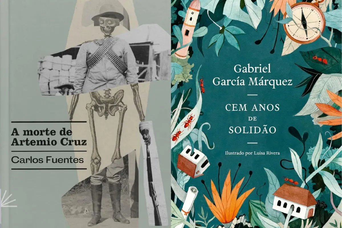 Imagem de capa dos livros A morte de Artemio Cruz e Cem anos de solidão, para matéria sobre o boom latinoamericano.