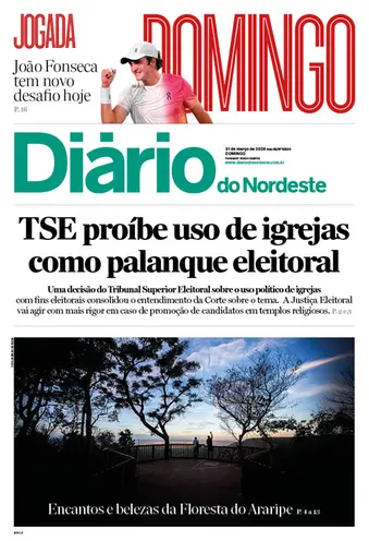 Capa da Edição do dia do jornal Diário do Nordeste