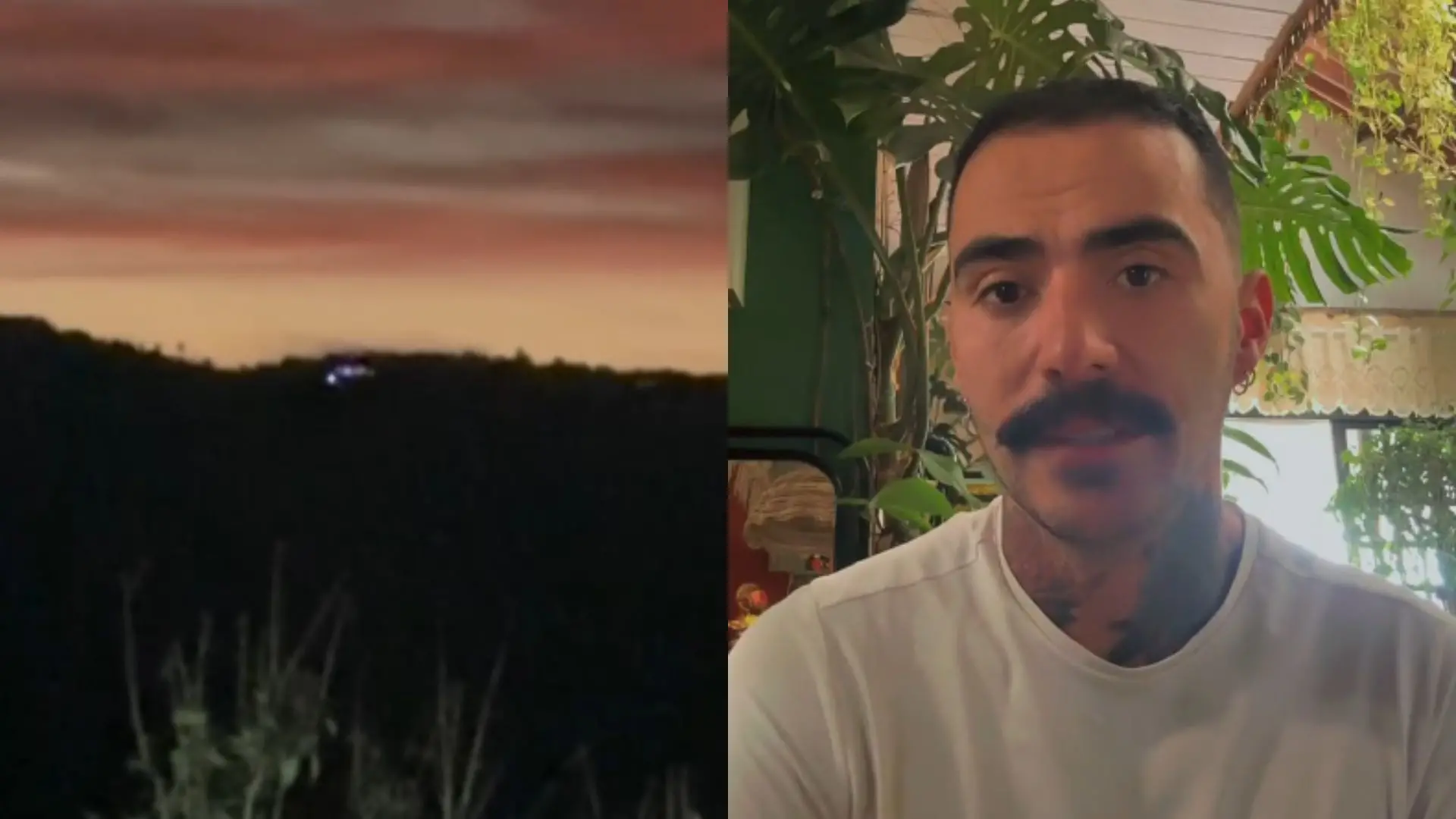 Foto de suposto ovni de Curitiba e do influenciador.
