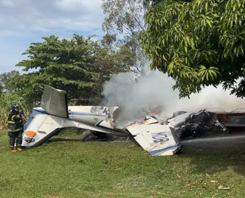 Avião que caiu em Marília.