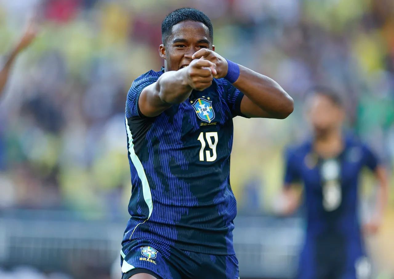 Endrick marcou o gol da vitória do Brasil sobre o Egito por 2 a 1, em Cleveland, no último amistoso antes da Copa
