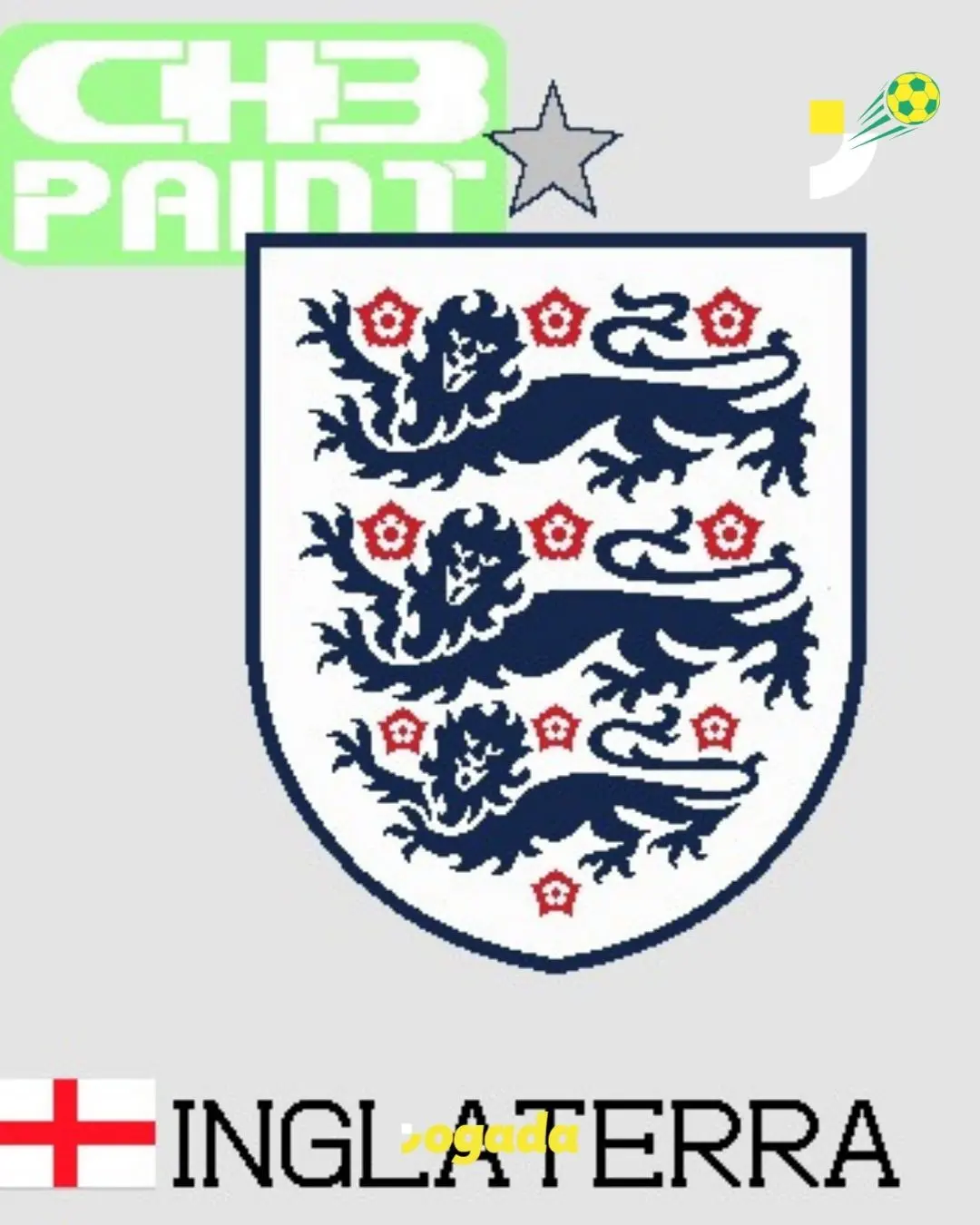 Desenho do escudo da seleção da Inglaterra