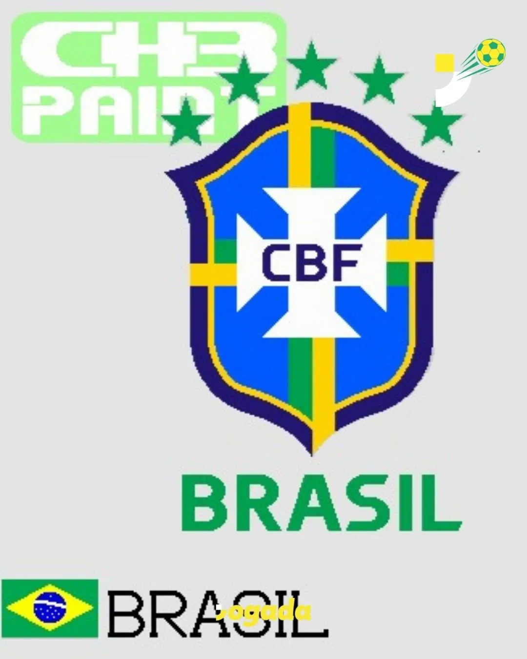 Desenho do escudo da Seleção Brasileira.