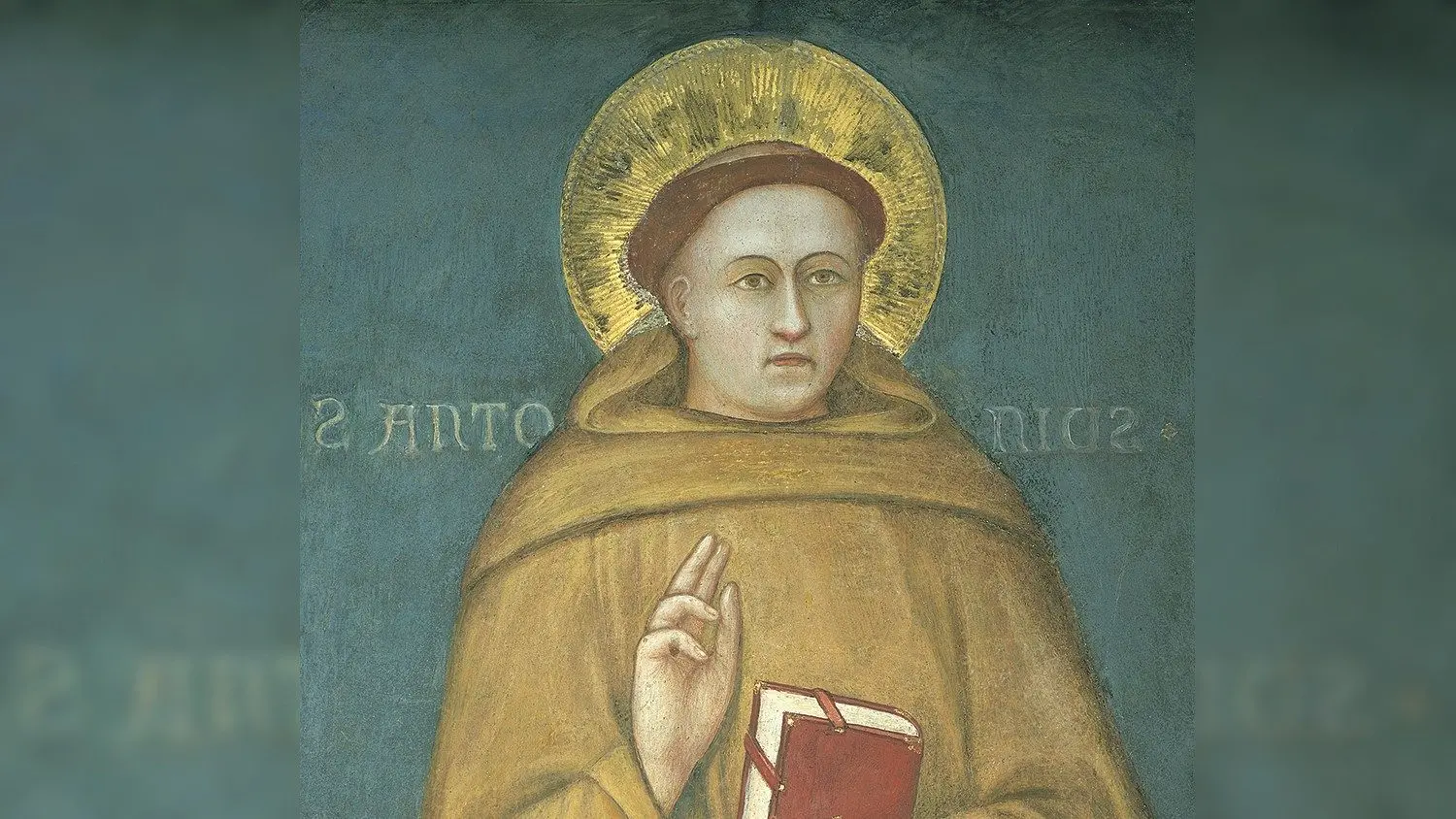 Foto da imagem de Santo Antônio, da Escola Giottesca, na Basílica de Pádua, na Itália.