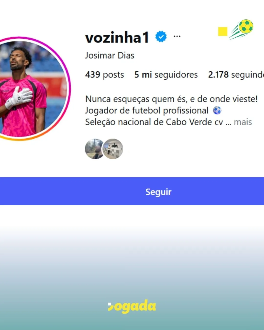 Vozinha é seguido por 5 milhões após jogo com a Espanha