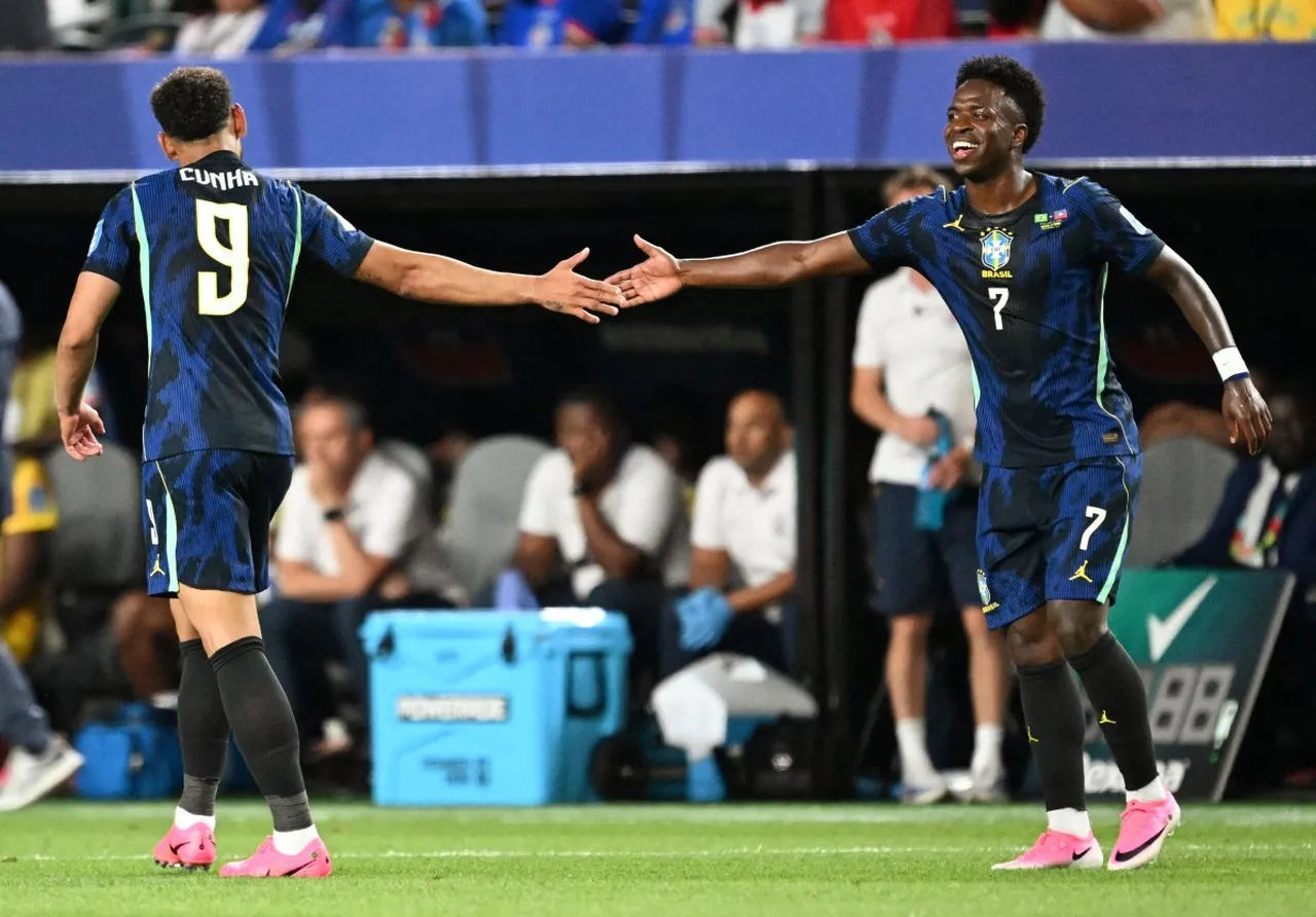 Matheus Cunha e Vini Jr marcaram os gols da Seleção Brasileira