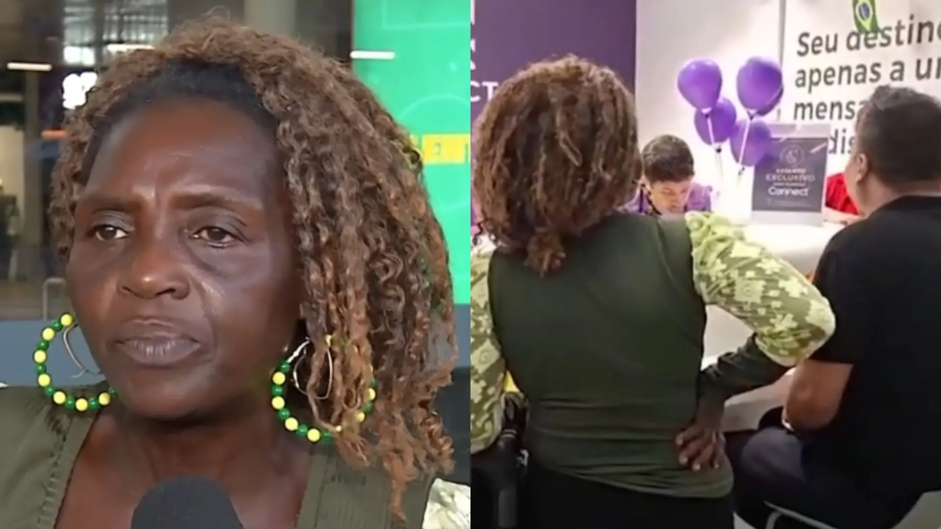 Foto de mulher de Serra Leoa que passou cerca de seis meses morando em aeroporto de Belém.