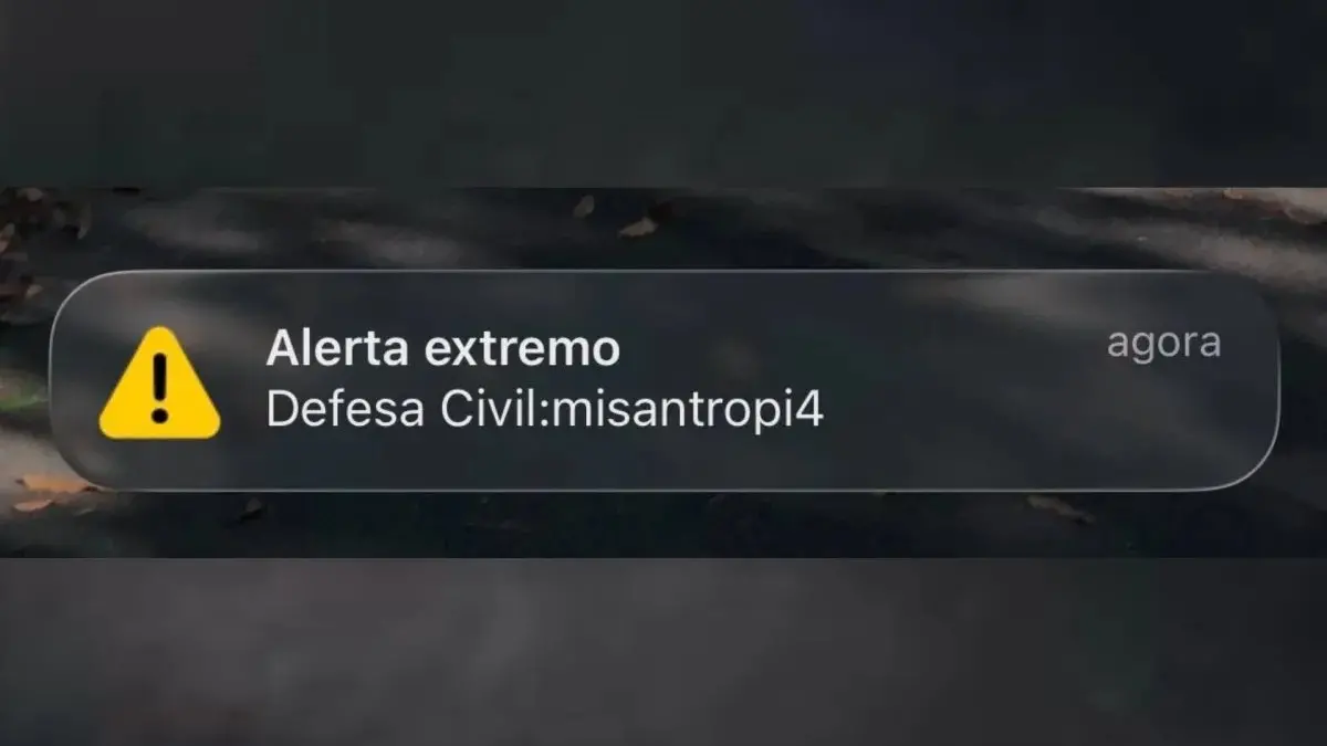 O alerta foi disparado e continha a palavra misantropia.