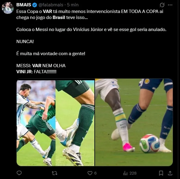 Torcedores reclamam de arbitragem após gol anulado de Vini Jr.