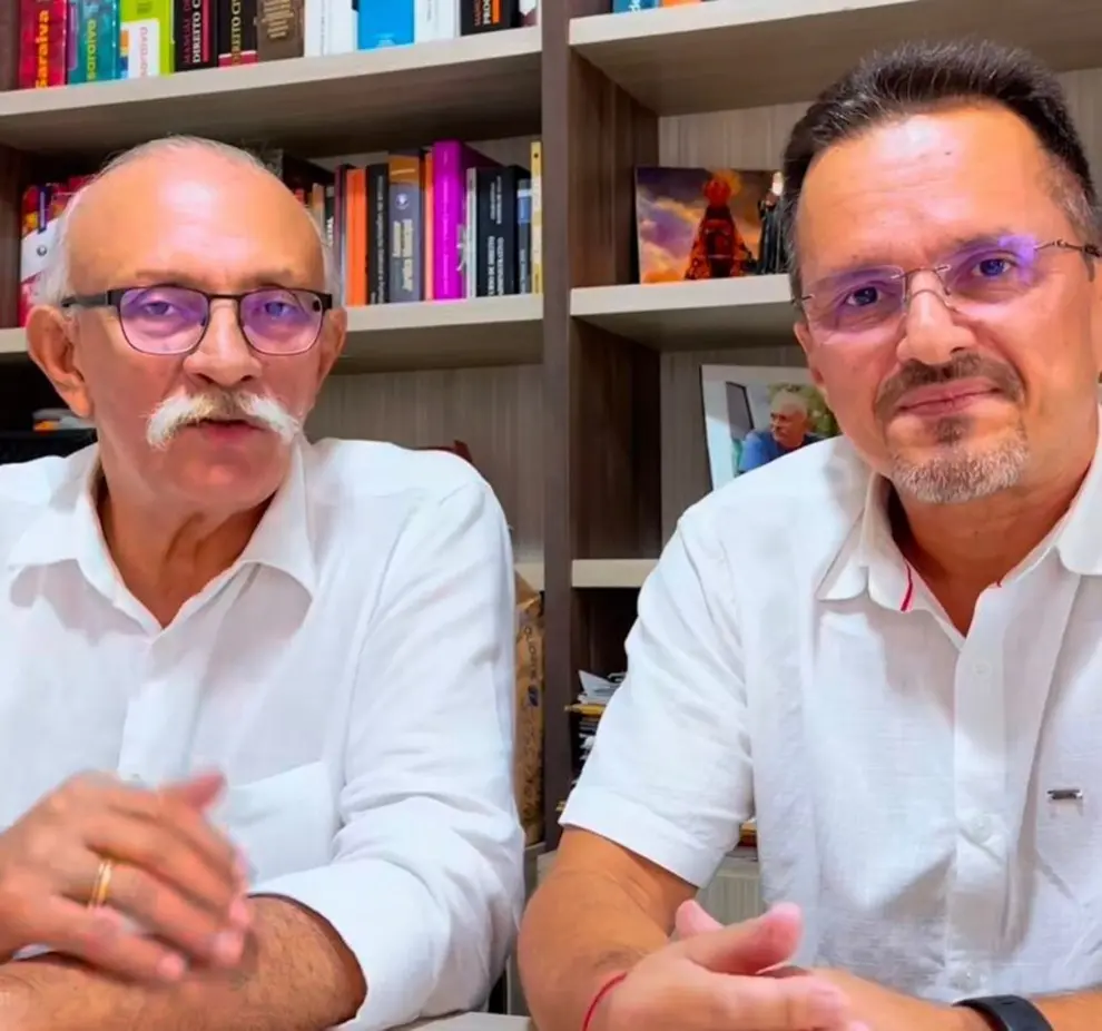 Dr. Leitão, vice-prefeito, e André Barreto, prefeito do Crato