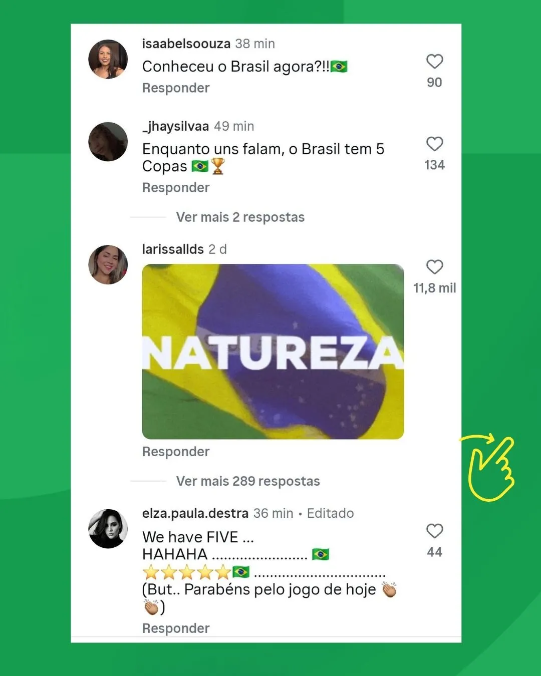 Brasileiros lotam perfil com comentários de zoação ao jogador japonês que menosprezou a Seleção.