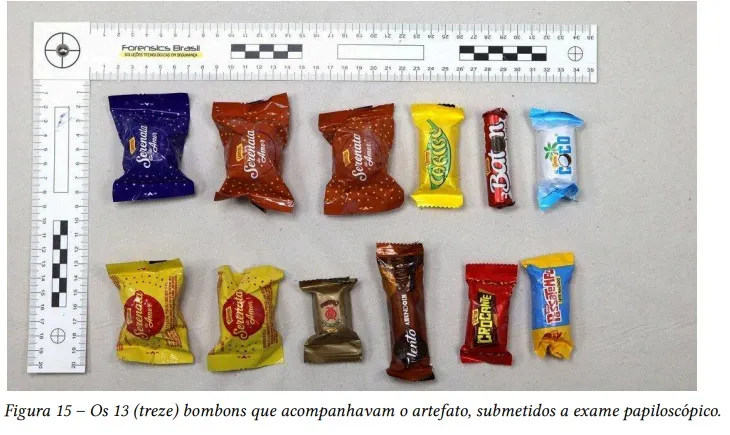 Os chocolates foram apreendidos e também passaram por perícia.