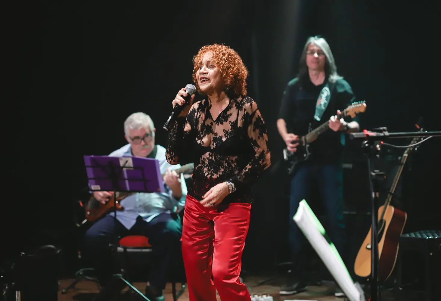 Show celebra música popular cearense. Na foto, Téti, Luciano Franco e o músico Anfrísio Rocha.