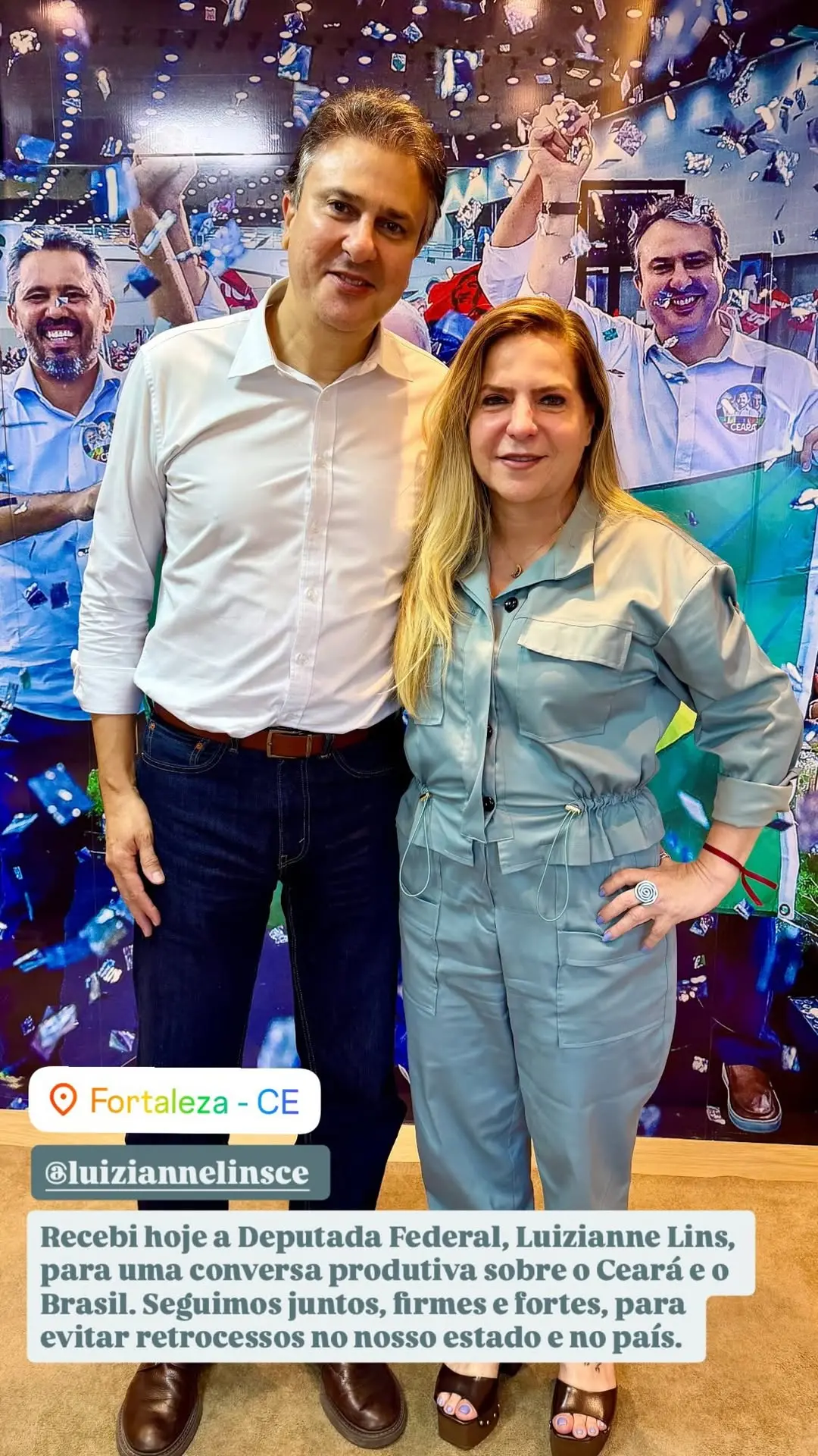 Imagem da notícia Camilo e Luizianne se encontram em Fortaleza, em meio à articulação da composição da chapa de Elmano