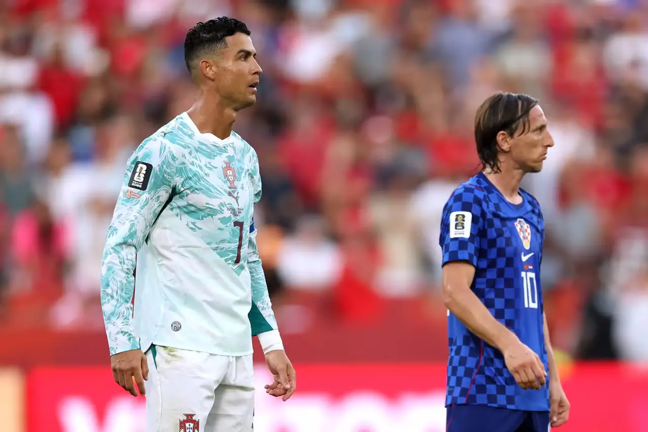 Imagem da notícia Portugal e Croácia marcou 1º gol de Cristiano Ronaldo em mata-mata de Copa e último jogo de Modric