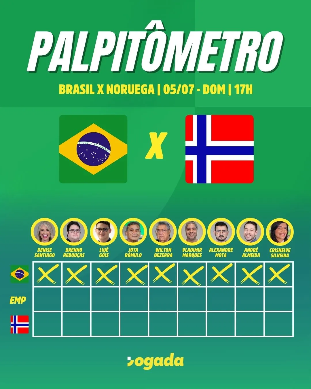 Confira os palpites do Jogada.