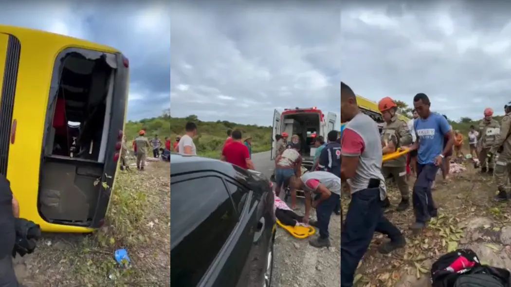 Imagem da notícia Corpo de Bombeiros conclui resgate de vítimas de acidente com ônibus de romeiros em Canindé