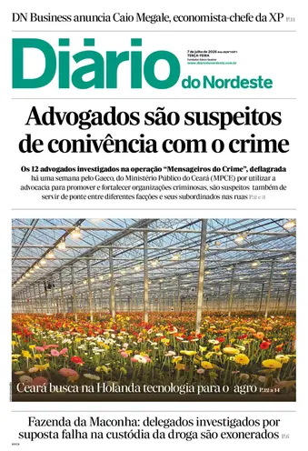 Capa da Edição do dia do jornal Diário do Nordeste
