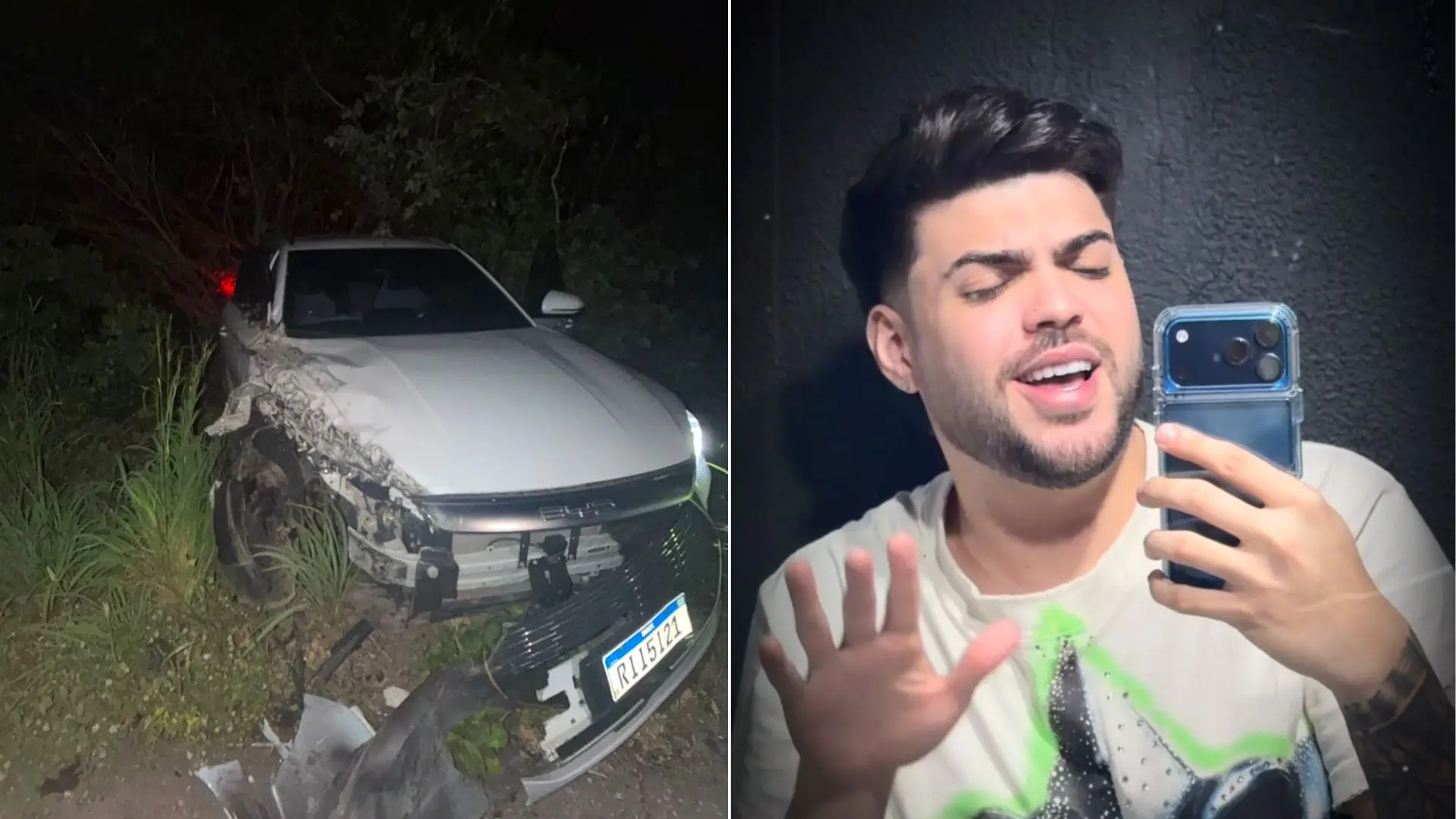 Imagem da notícia Cantor de forró sofre acidente a caminho de Icó, no Interior do Ceará