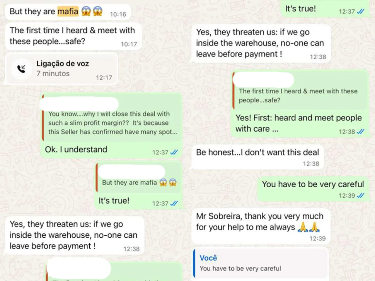 Conversa no celular de advogado, em que é citada uma 