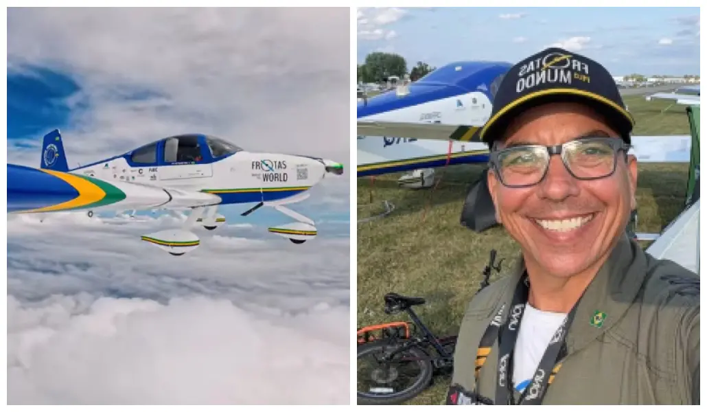 Imagem da notícia Cearense enfrenta frio extremo, calor e panes em 128 dias de volta ao mundo em monomotor