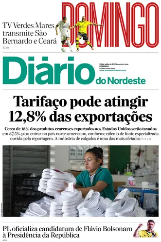 Capa da Edição do dia do jornal Diário do Nordeste