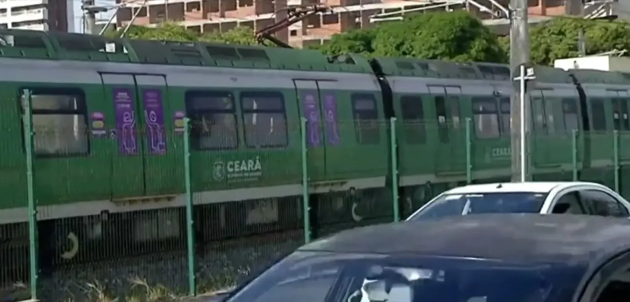 Imagem da notícia Linha Sul do metrô de Fortaleza é suspensa temporariamente após falha mecânica em trem